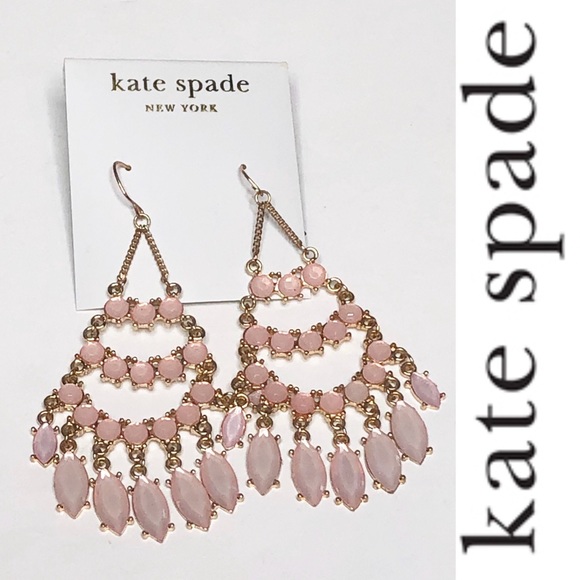 kate spade Jewelry - Last Chance……NWOT Kate Spade Rose Gold Pink Chandelier Earrings